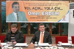 AK Parti Sakarya Milletvekili Aday Adayı Ömer Erdem; 'Gece gündüz vatandaşımızın hizmetinde olacağım'