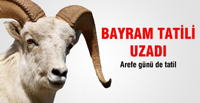 Kurban Bayramında Tatil Uzadı