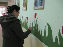 Okulun Koridor Duvarları Sanat Bahçesi