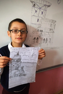 Öğrencilerden Karakalem Çalışması