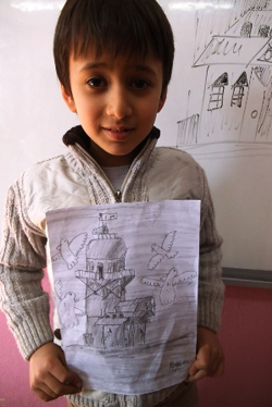 Öğrencilerden Karakalem Çalışması