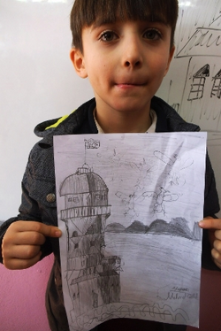 Öğrencilerden Karakalem Çalışması