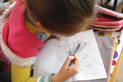 Öğrencilerden Karakalem Çalışması