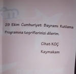 29 Ekim Bayram Törenleri İlçe Merkezinde Yapılacak