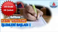 II. Dönem Kayıt Yenileme İşlemleri Başladı !