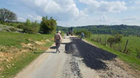 Karagöl Yaylası yolunda asfalt yama çalışması