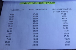 Yolcu Otobüs saatlerinde Düzenleme
