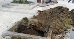 MEYDANDA KURUYAN AĞAÇLAR SÖKÜLEREK YERİNE ÇINAR AĞAÇLARI DİKİLDİ.