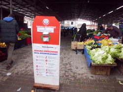 Taraklı Halk Pazarı’n da Korona virüs Salgını Önlemleri Arttırıldı