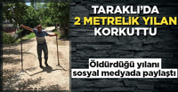 2 metrelik yılan korkuttu