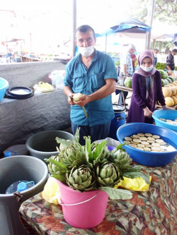 Pazarda Günlük Soyulmuş Enginar