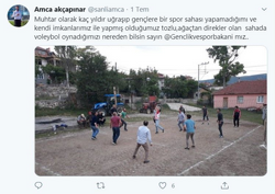 Akçapınar Muhtarı'ndan Volaybol Sahası İsteği