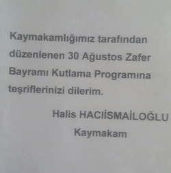 30 AĞUSTOS KUTLANACAK