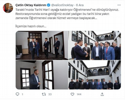 Tarihi Han Öğretmenevi Oluyor