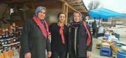 CHP li Kadınlar Fular Dağıttı