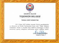 TARAKLI KENT KONSEYİ’NE TEŞEKKÜR BELGESİ