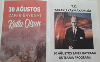 30 AĞUSTOS ZAFER BAYRAMI KUTLAMA PROGRAMI