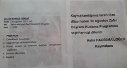 30 AĞUSTOS ZAFER BAYRAMI KUTLAMA PROGRAMI