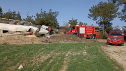 Freni boşalan Yem kamyonu kaza yaptı:1 yaralı