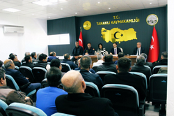 TARAKLI’DA MUHTAR VE MUHTAR ADAYLARI İLE SEÇİM GÜVENLİĞİ TOPLANTISI YAPILDI.