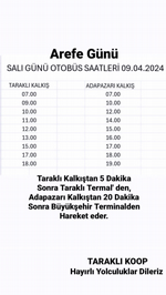 Otobüs saatlerine bayram düzenlemesi