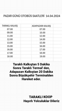 Otobüs saatlerine bayram düzenlemesi