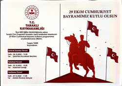 Taraklı’da 29 Ekim Cumhuriyet Bayramı Programı
