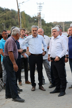 Vali Doğan ve Başkan Alemdar Yangın Bölgesindeki Köyleri Ziyaret Etti