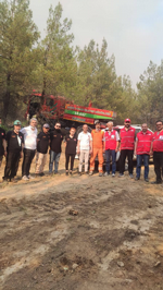 Taraklı Hacıyakup Mevkiinde Çıkan Orman Yangınına Kızılay'dan Destek