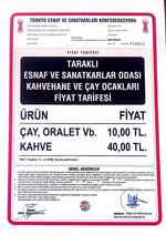 Taraklı’da çay ve kahve ücretlerine zam yapıldı