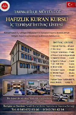 Taraklı Hafızlık Kursu İçin Destek Çağrısı