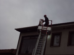 Çatıda Mahsur Kalan Kedi Kurtarıldı