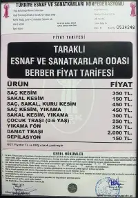 Taraklı'da Berber Ücretlerine Zam