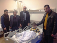 Trafik Kazası Geçiren Minik Öğrenciye Hastanede Ziyaret