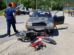 Otomobil ile motosiklet çarpıştı 1 kişi yaralandı